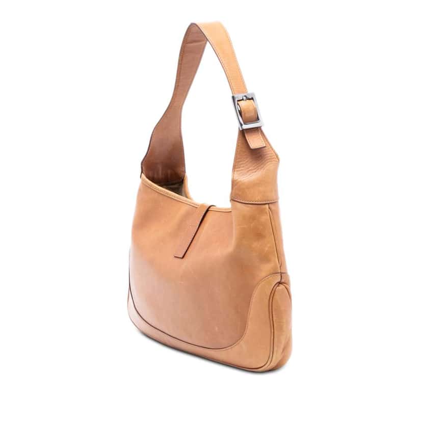 Gucci Calfskin Jackie Shoulder Bag Brown Leather Good condition - Back View