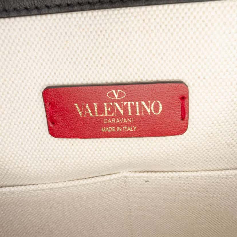 Valentino Medium Canvas Rockstud VLTN Tote White Canvas Good condition - Box View
