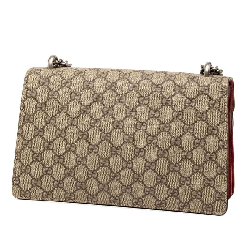 Gucci Medium GG Supreme Dionysus Shoulder Bag Brown Canvas Very good condition - Back View