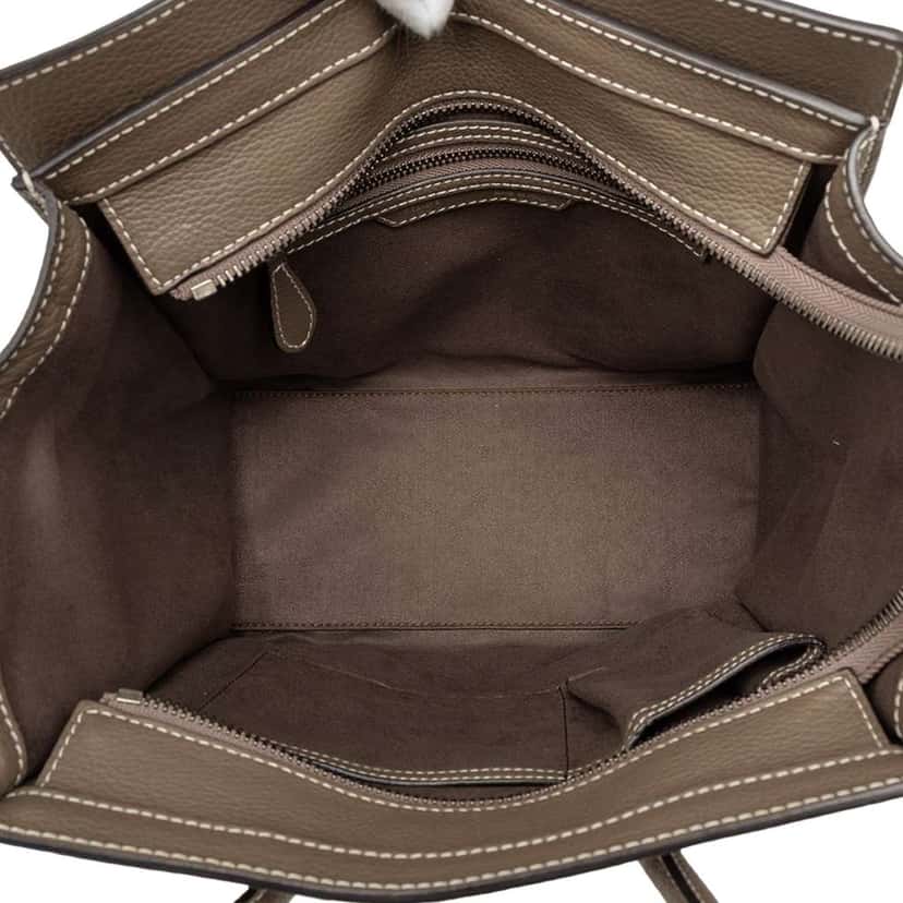 Celine Micro Drummed Calfskin Luggage Tote Brown Leather Good condition - Model View