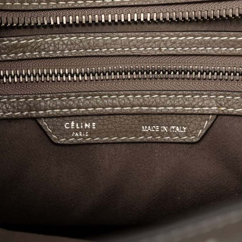 Celine Micro Drummed Calfskin Luggage Tote Brown Leather Good condition - Box View