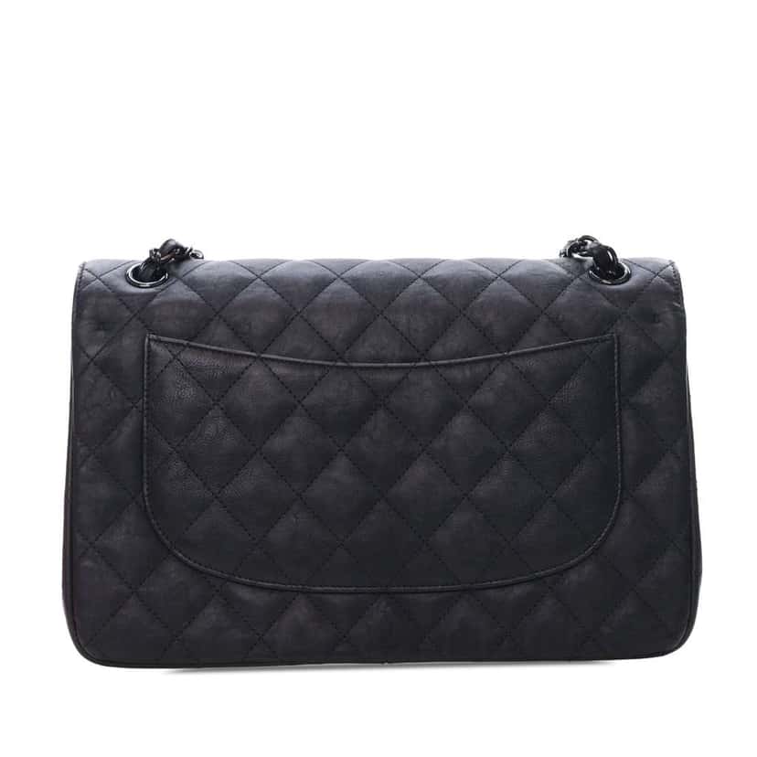 Chanel Jumbo Classic Calfskin So Black Double Flap Black Leather Good condition - Inside View