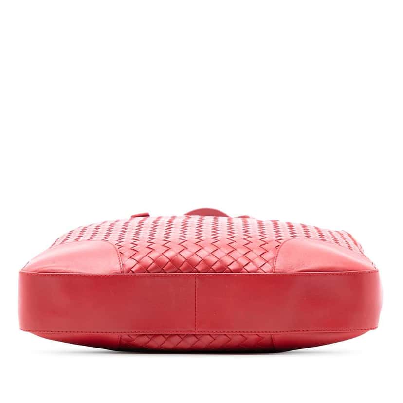 Bottega Veneta Nappa Intrecciato Belt Strap Tote Red Leather Good condition - Inside View