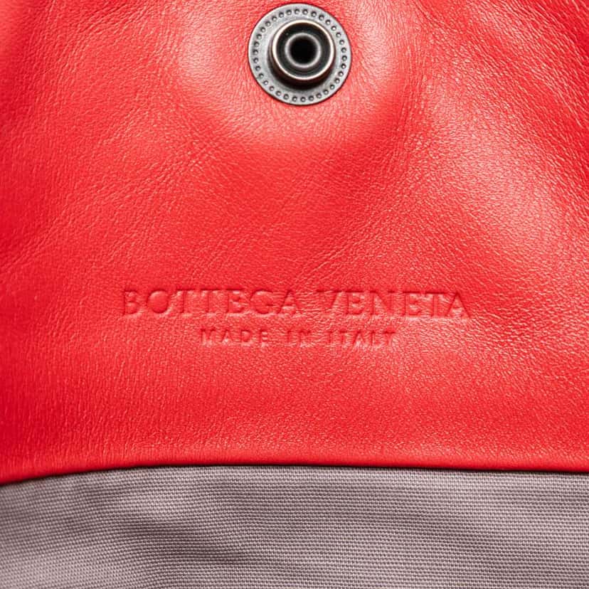 Bottega Veneta Nappa Intrecciato Belt Strap Tote Red Leather Good condition - Box View