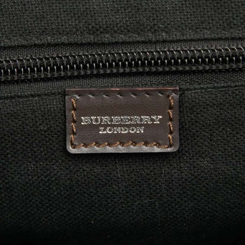 Burberry Smoke Check Coated Canvas and Leather Crossbody Brown Canvas Very good condition - Box View