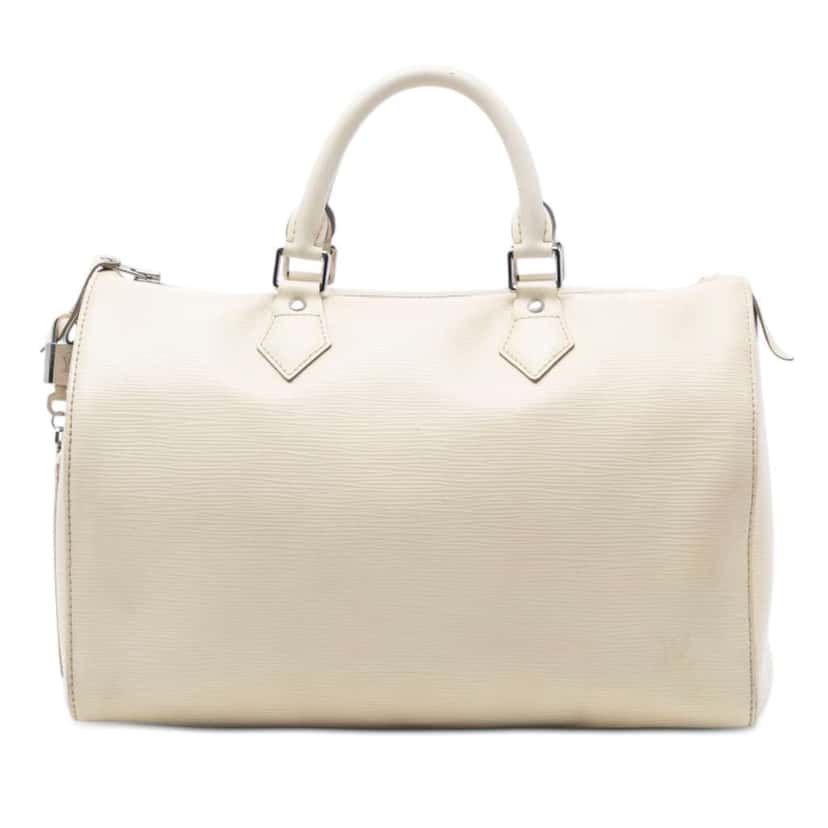 Louis Vuitton Epi Speedy 35 White Leather Good condition - Front View