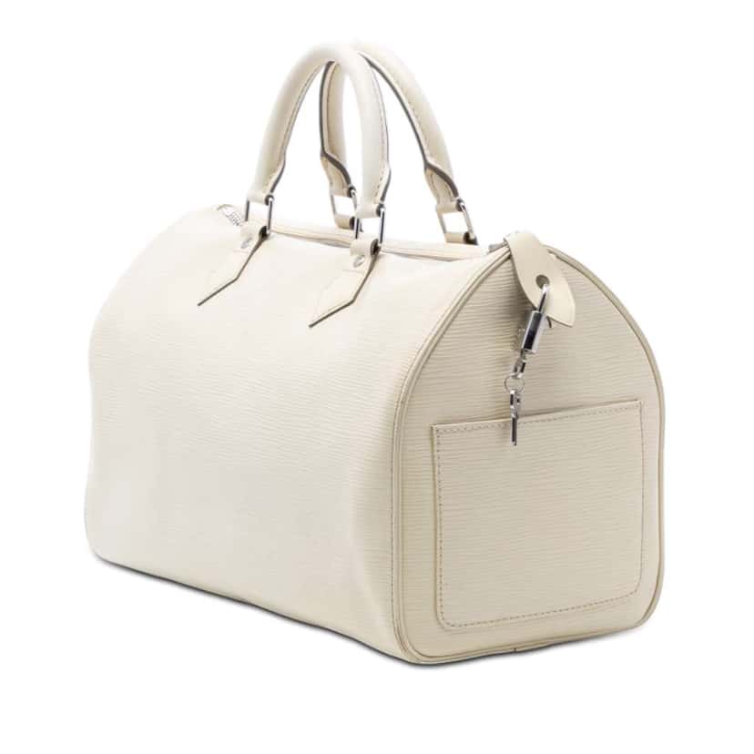 Louis Vuitton Epi Speedy 35 White Leather Good condition - Back View
