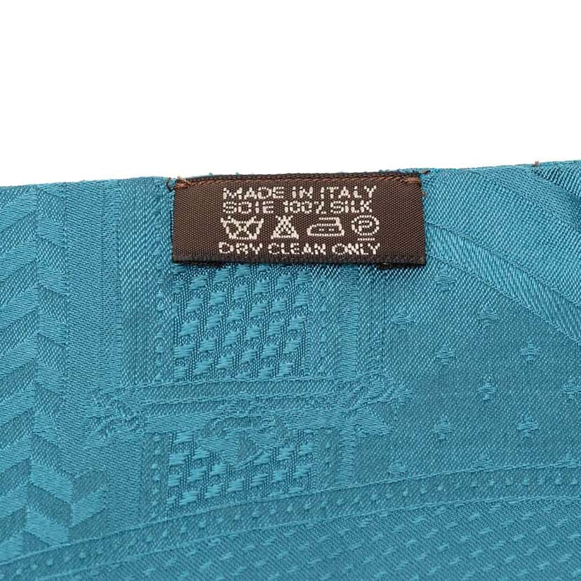 Hermès Maxi Cavalcadour a Cheval Silk Twilly Scarf Blue Silk Good condition - Back View