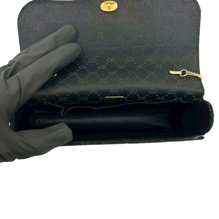 Gucci Micro GG Nylon Chain Crossbody Black Good condition - Inside View