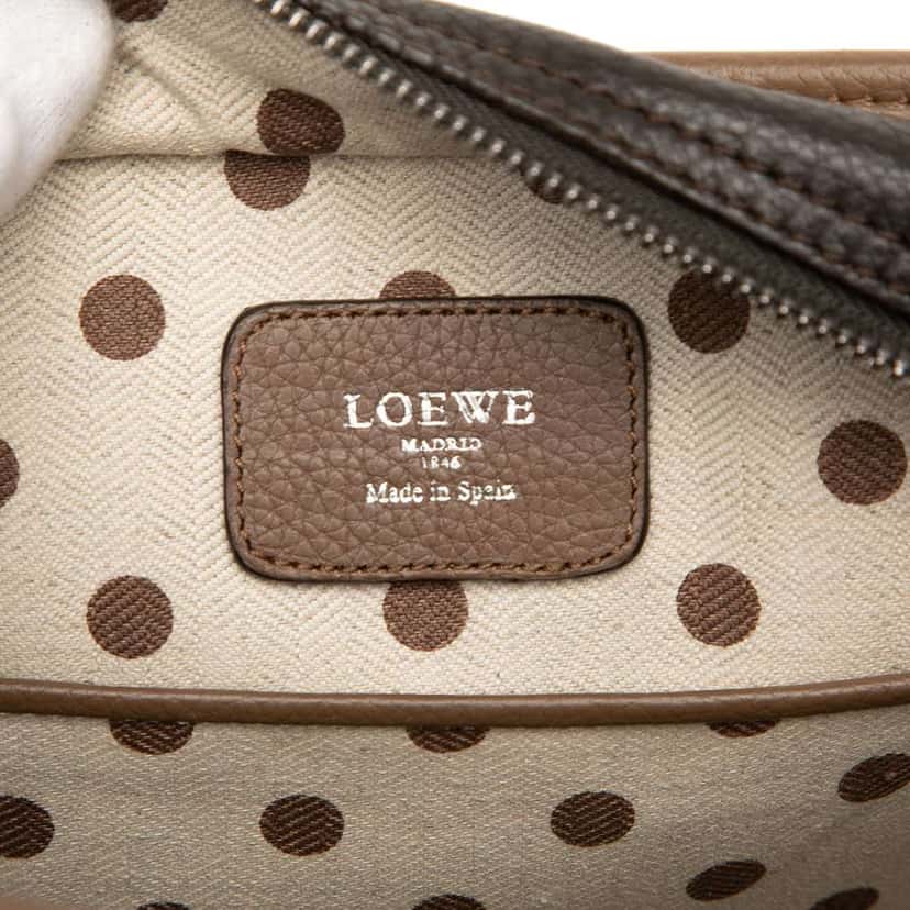 Loewe Bicolor Grained Calfskin Cruz Satchel Brown Leather Good condition - Box View