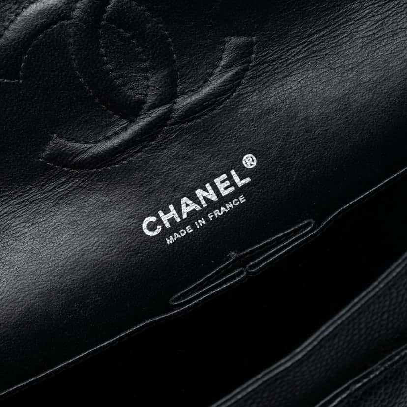 Chanel Medium Classic Caviar Double Flap Black Leather Good condition - Box View