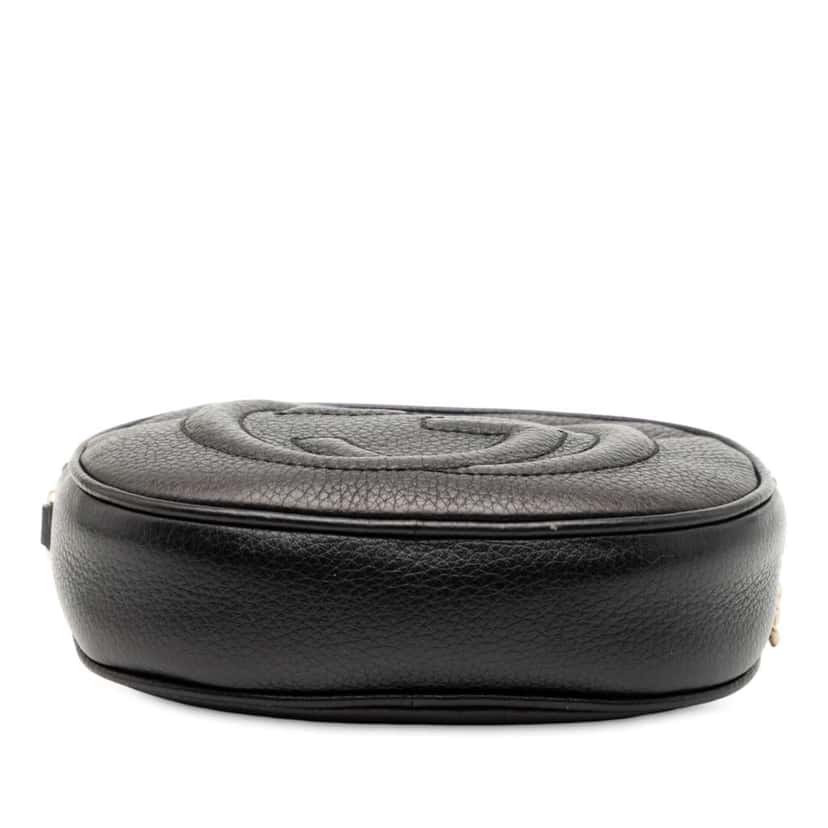 Gucci Mini Pebbled Calfskin Soho Chain Crossbody Black Leather Good condition - Inside View