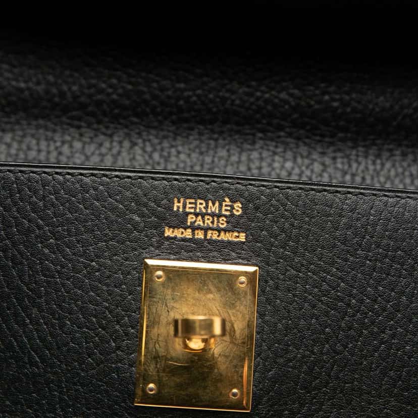Hermès Ardennes Kelly Retourne 35 Black Leather Good condition - Box View