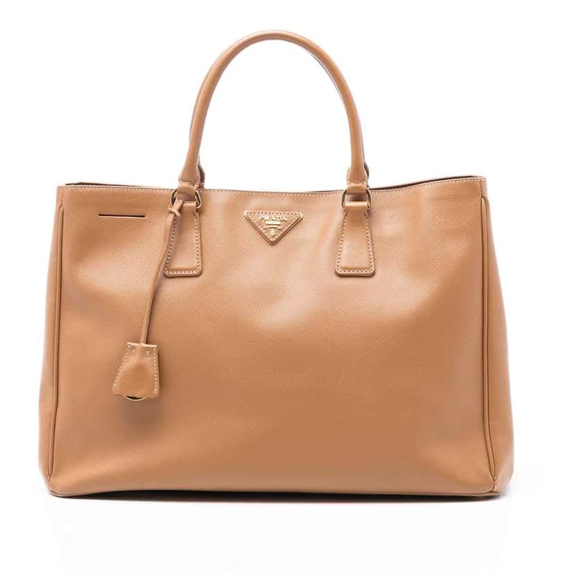 Prada Large Saffiano Lux Galleria Tote Brown Leather Good condition - Front View