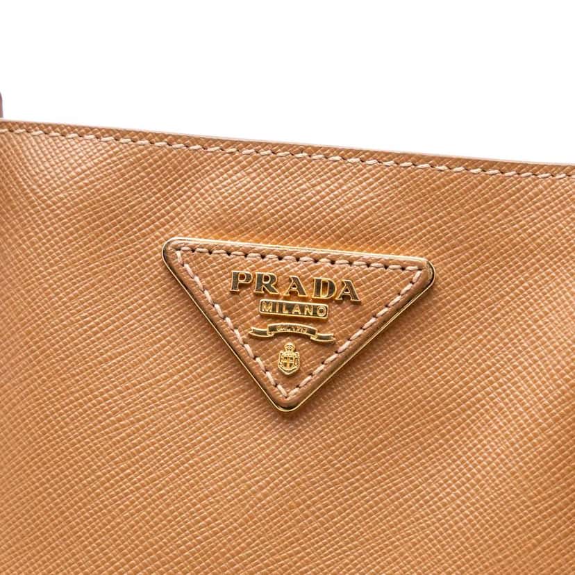 Prada Large Saffiano Lux Galleria Tote Brown Leather Good condition - Box View