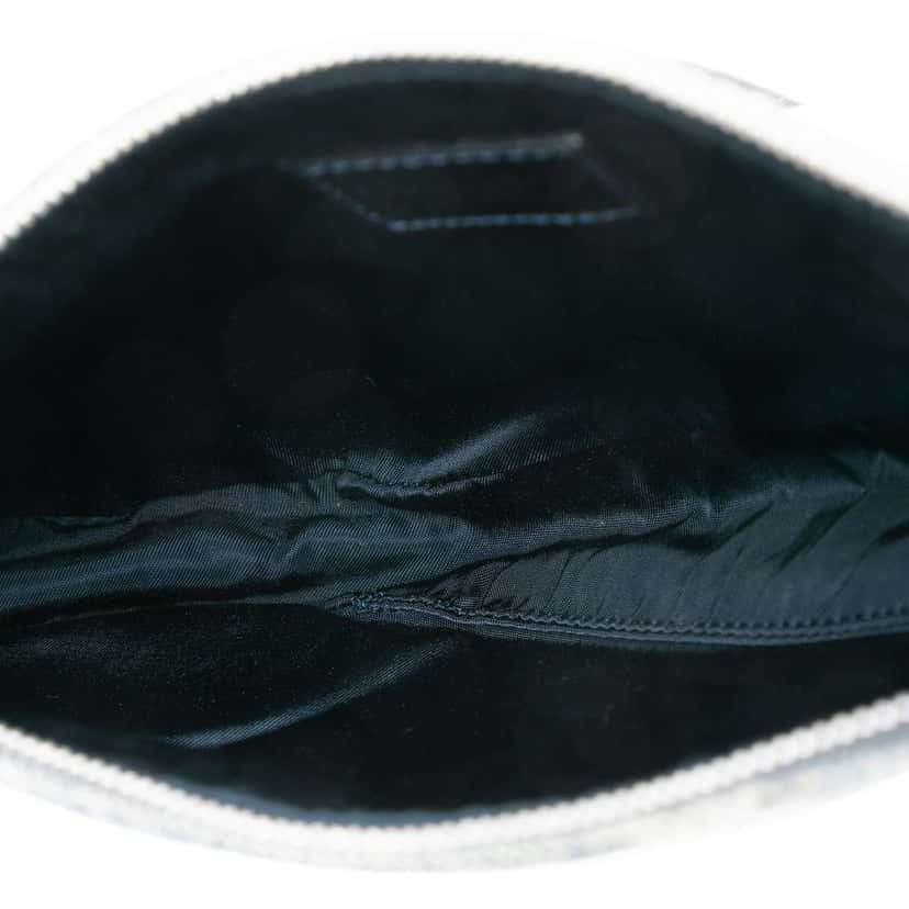 Dior Mini Canvas Denim Print Saddle Pochette Blue Canvas Good condition - Model View
