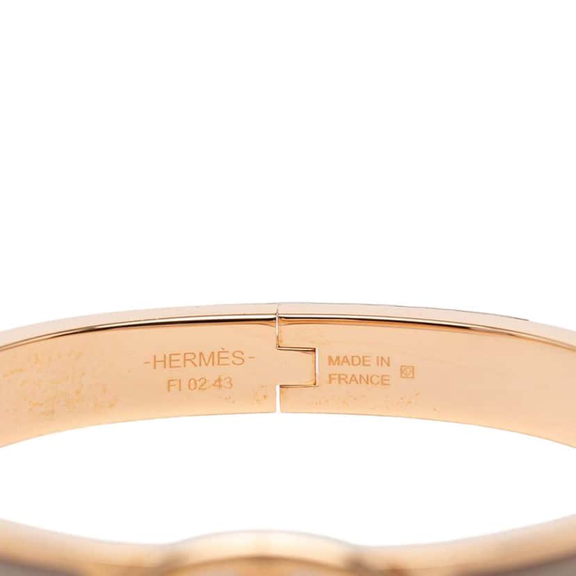 Hermès Mini Enamel Clic Chaine d'Ancre Bracelet PM Brown Good condition - Model View