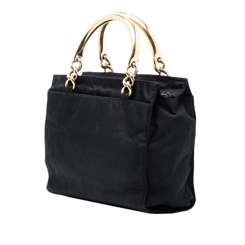 Prada Tessuto Metal Handle Bag Black Good condition - Back View