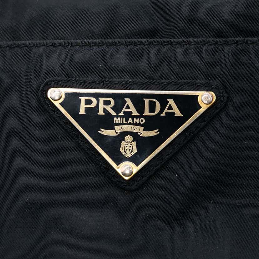Prada Tessuto Metal Handle Bag Black Good condition - Box View