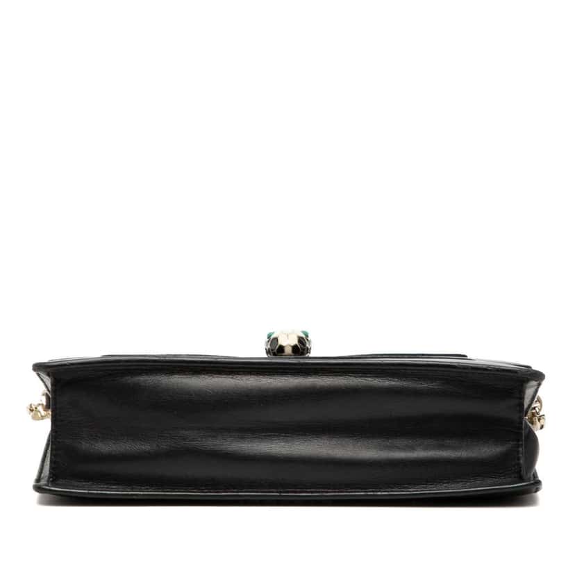 Bvlgari Leather Serpenti Forever Wallet On Chain Black Leather Good condition - Inside View
