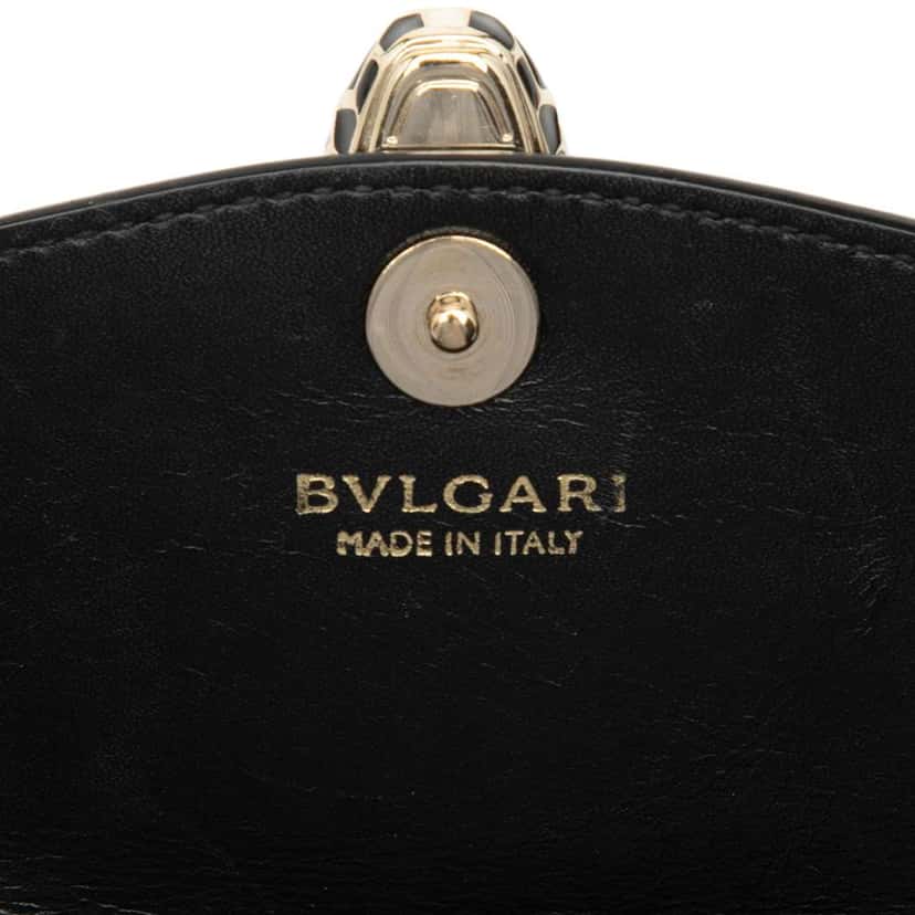 Bvlgari Leather Serpenti Forever Wallet On Chain Black Leather Good condition - Box View