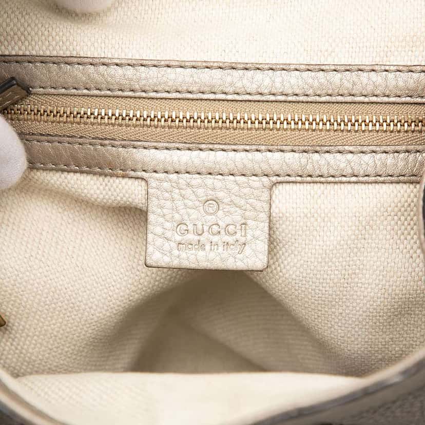 Gucci Small Leather Soho Satchel Gold Leather Good condition - Box View