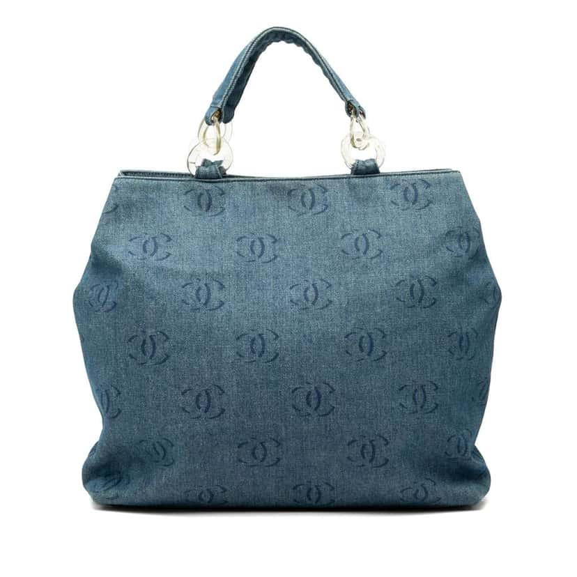 Chanel CC Denim Tote Blue Denim Good condition - Front View