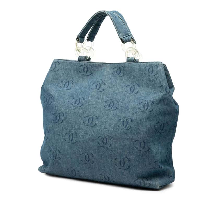 Chanel CC Denim Tote Blue Denim Good condition - Back View