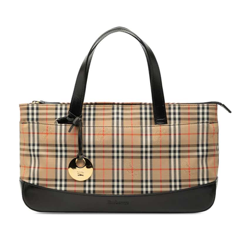 Burberry Haymarket Check Canvas Tote Brown Canvas Good condition - Front View