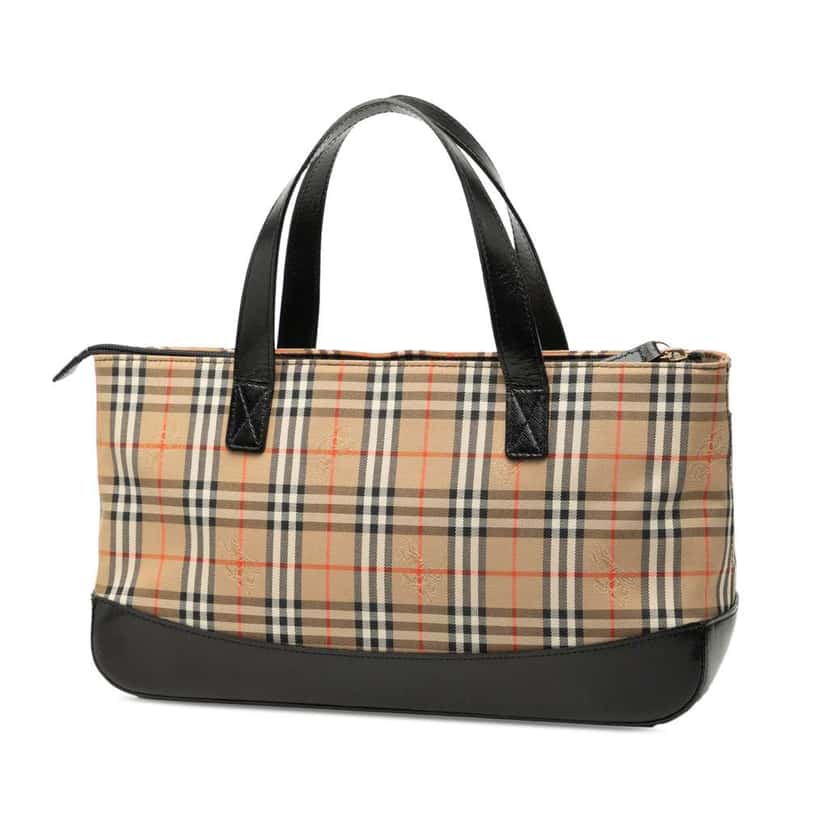 Burberry Haymarket Check Canvas Tote Brown Canvas Good condition - Back View