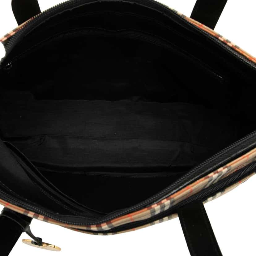 Burberry Haymarket Check Canvas Tote Brown Canvas Good condition - Model View