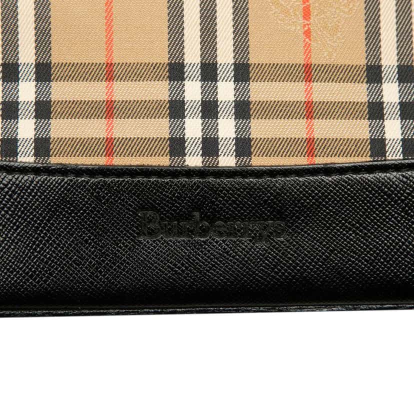 Burberry Haymarket Check Canvas Tote Brown Canvas Good condition - Box View