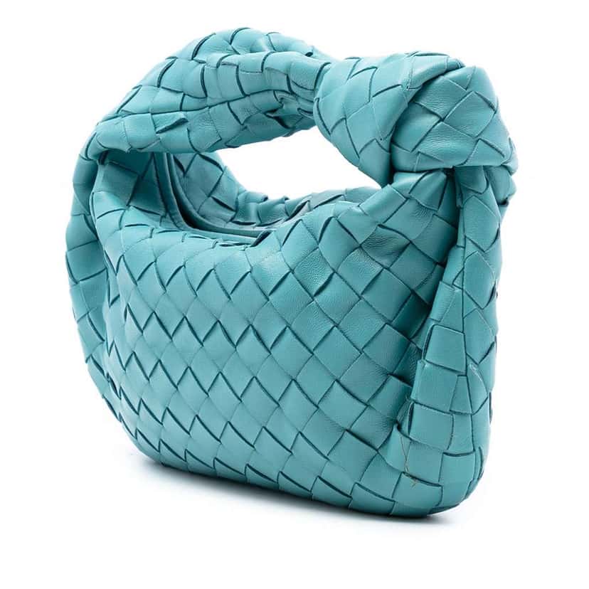 Bottega Veneta Mini Nappa Intrecciato Jodie Blue Leather Very good condition - Back View