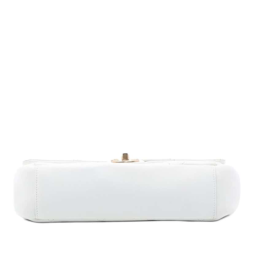 Chanel Small Quilted Lambskin A Real Catch Flap White Leather Good condition - Inside View