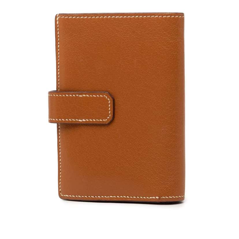 Hermès Barenia Jura Wallet Brown Leather Good condition - Back View