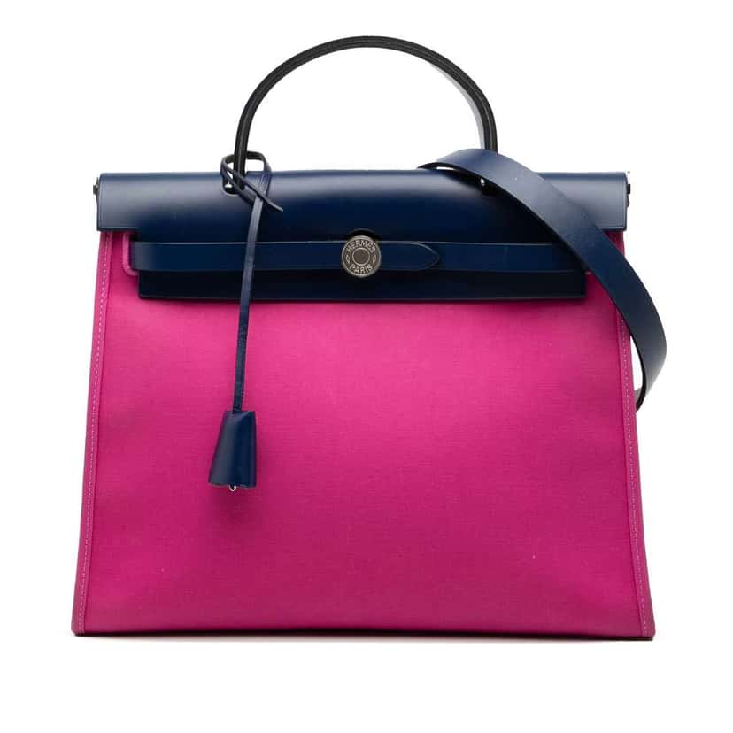 Hermès Toile Herbag Zip 31 Pink Canvas Good condition - Front View