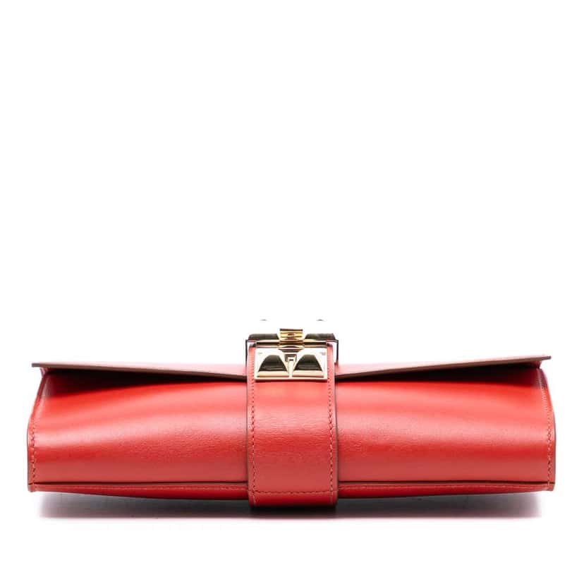 Hermès Tadelakt Medor Clutch 23 Red Leather Good condition - Inside View