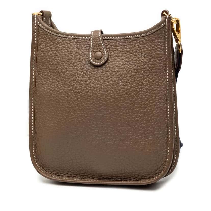 Hermès Clemence Evelyne TPM Brown Leather Good condition - Back View