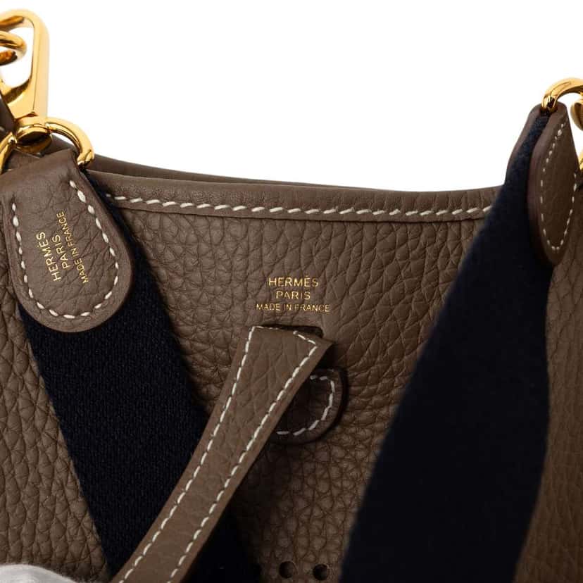 Hermès Clemence Evelyne TPM Brown Leather Good condition - Box View