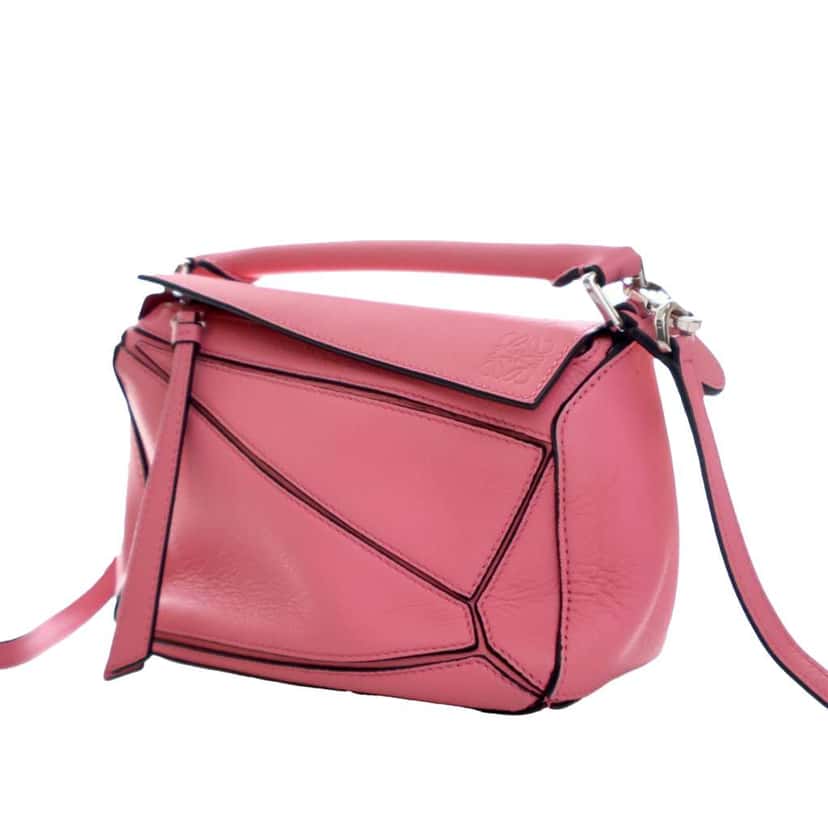 Loewe Mini Calfskin Puzzle Edge Satchel Pink Leather Good condition - Inside View