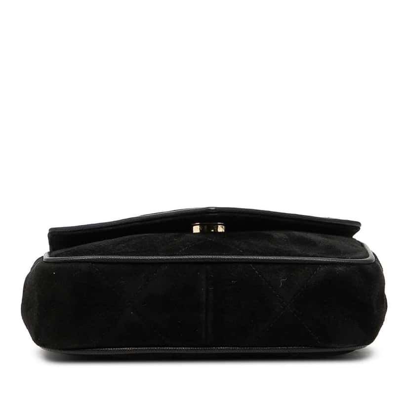 Chanel CC Suede Tassel Crossbody Black Leather Very good condition - Inside View