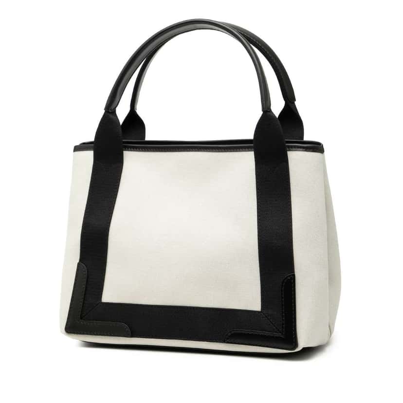 Balenciaga Canvas Navy Cabas Tote S White Canvas Very good condition - Back View