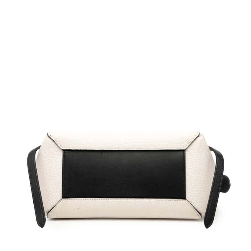 Celine Micro Bicolor Leather Belt Satchel White Leather Very good condition - Inside View