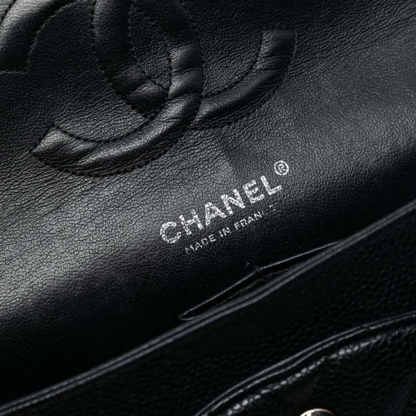 Chanel Medium Classic Caviar Double Flap Black Leather Very good condition - Box View