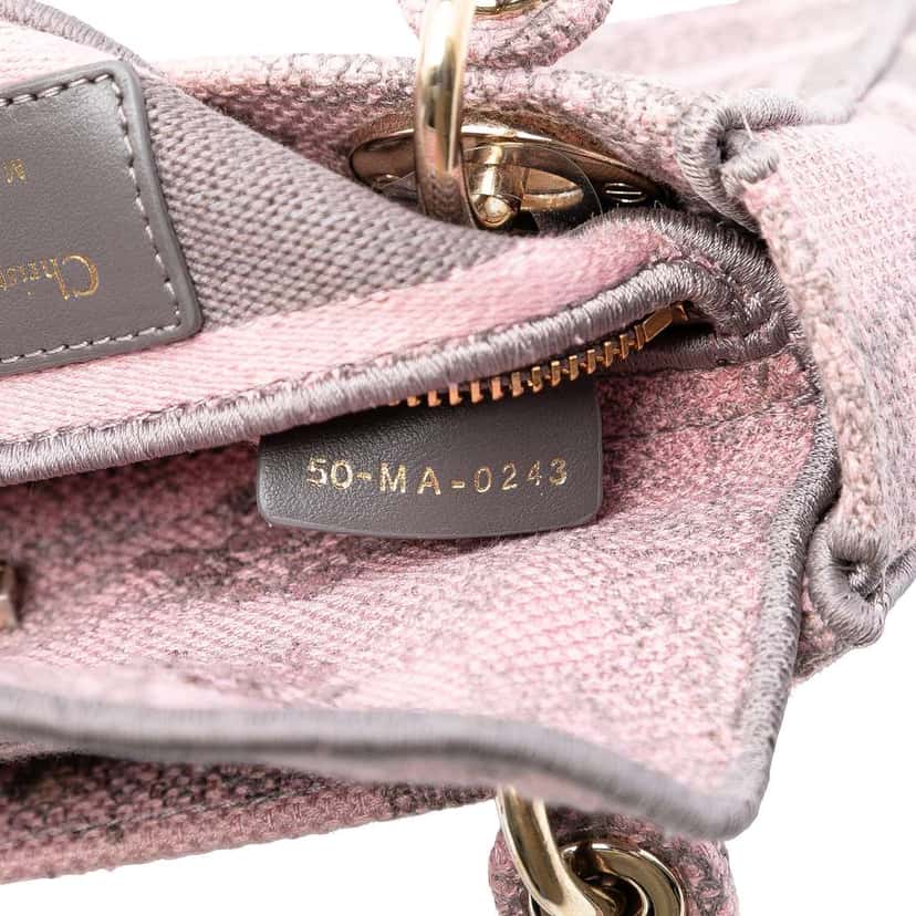 Dior Mini Embroidered Canvas Toile De Jouy Lady D Lite Pink Canvas Good condition - Box View