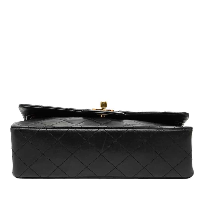 Chanel Small Classic Lambskin Double Flap Black Leather Good condition - Inside View