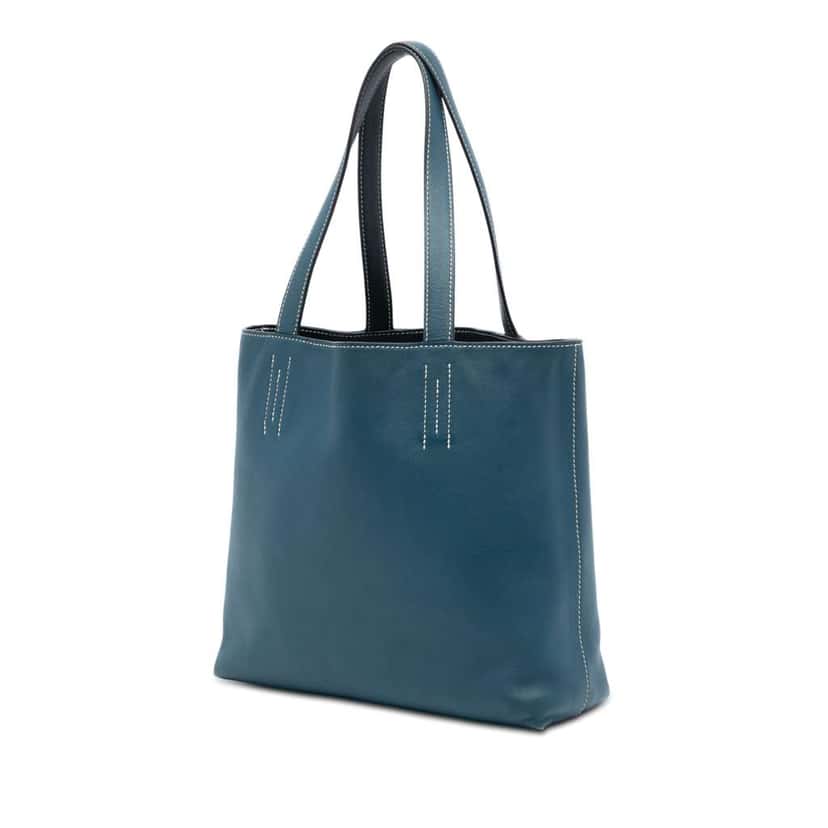 Hermès Clemence Double Sens 28 Blue Leather Good condition - Back View