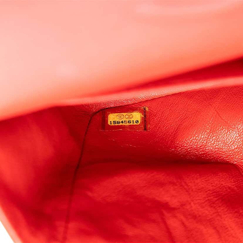 Chanel Medium Classic Lambskin Double Flap Red Leather Very good condition - Box View