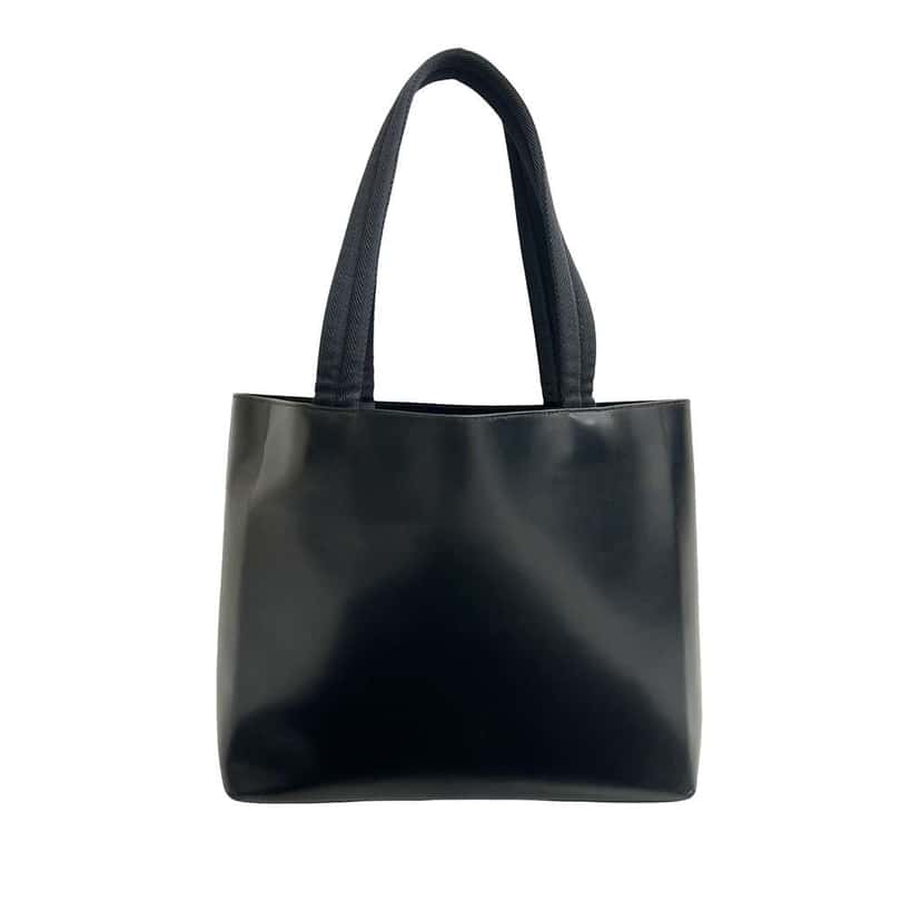 Prada Spazzolato Laser Cut Logo Tote Black Leather Good condition - Back View