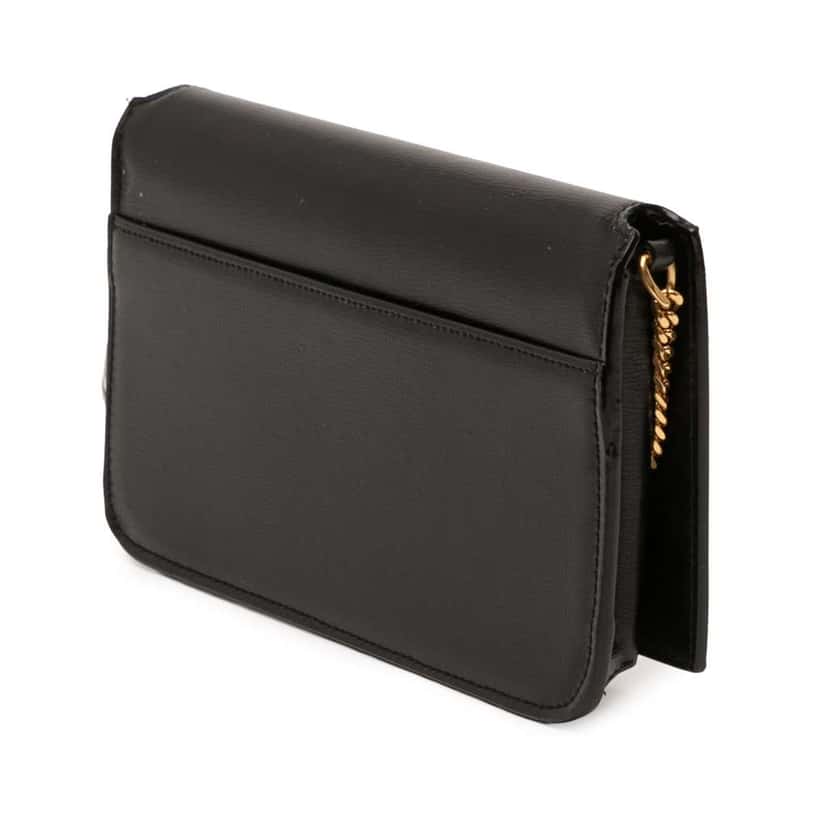 Saint Laurent Smooth Calfskin Cassandre Phone Holder Black Leather Good condition - Back View